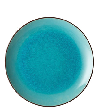 Soho Aqua Coupe Plates, Stoneware, 26.5cm Round, Set of 6, Ideal for Mains, Sharing & Presentation