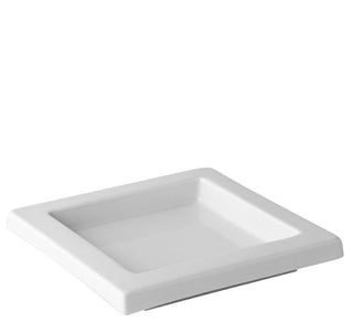 Titan Gourmet Square Tray Rimmed Porcelain, White, Professional Serving & Food Presentation 6" (15cm) - Set of 6