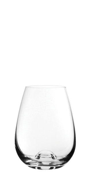 Wine Solutions White Wine Stemless Glass 11oz (33cl) – Crystal Glass with Domed Base, Box of 6