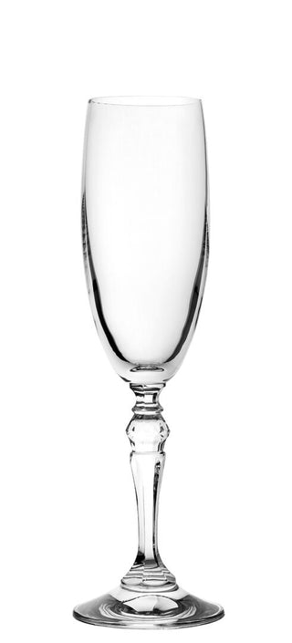 Charleston Champagne Flute 6oz (17cl) Crystal Glass – Vintage Etched Sparkling Wine Flutes, Pack of 24