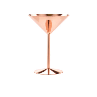 Martini Glass 24cl / 8.5oz PVD Copper Coated Stainless Steel Drinkware Glasses - Ideal for Cocktails, Desserts and Food Presentation