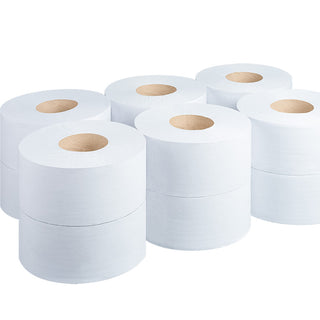 Pack Of 12 3" Core 2ply Mini Jumbo Toilet Rolls 150m