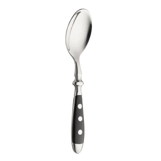 Doria Stainless Steel Teaspoon 18/10 – Box of 12 | Rustic Contemporary Cutlery, Dishwasher Safe Tea Spoon, Black Handle