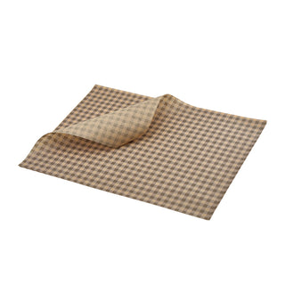 Brown Gingham Greaseproof Paper 25 × 20cm, 38gsm Unsiliconised Sheets – Pack of 1000