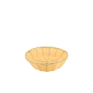 Round Polywicker Basket 17.8cm/22.9cm Baskets for Serving Bakery & Buffet Counters Pack of 12