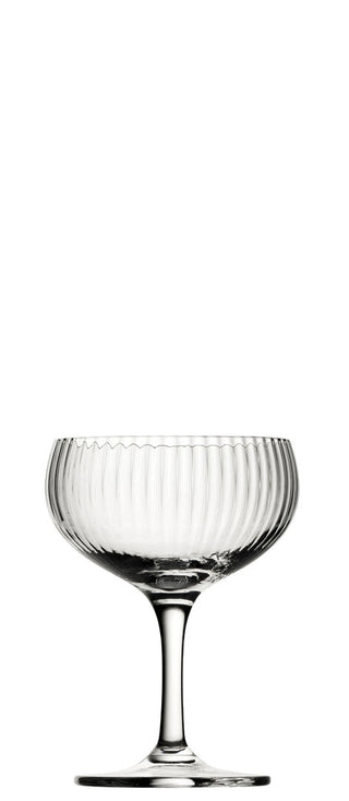Hayworth Coupe Cocktail Glasses – Handmade Textured Glass Champagne & Martini Coupes, 5.5oz (16cl), Box of 6