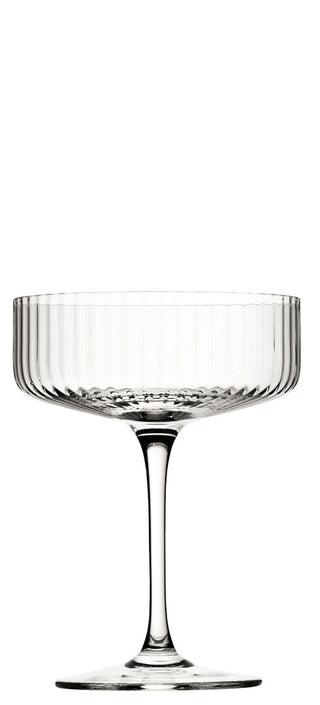 Hayworth Straight Sided Coupe Cocktail Glasses – Handmade Textured Glass Champagne, Sour & Cocktail Coupes, 10oz (29cl), Box of 6