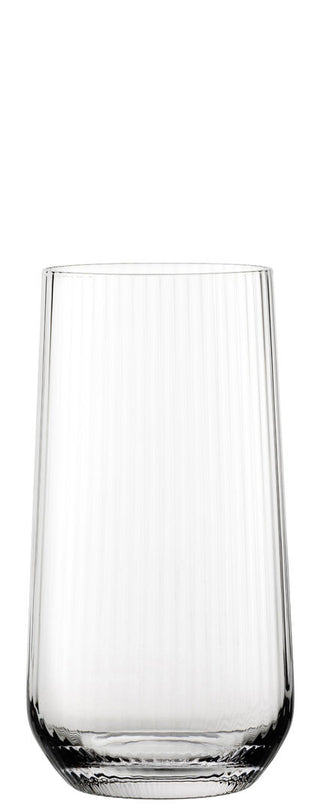 Tapered Hayworth Hiball Glasses – Handmade Textured Glass Highball & Long Drink Glasses, 13oz / 17oz, Box of 6