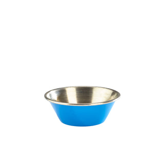 Blue Stainless Steel Ramekins – Powder-Coated Condiment Cups 43ml & 71ml (Pack of 24)