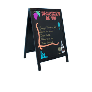 Duplo Wooden Chalkboard A-Board – Double-Sided Weather-Resistant Display Sign for Menus & Promotions (Black or Teak)