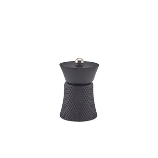 Black Cast Iron Salt & Pepper Grinder – 8cm, Adjustable Ceramic Mechanism, Pack of 6