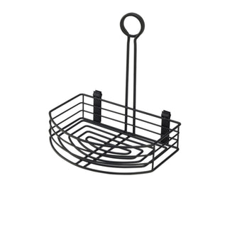 Black Wired Table Caddy – Coated Steel Condiments Organiser 21.5×15×22.5cm