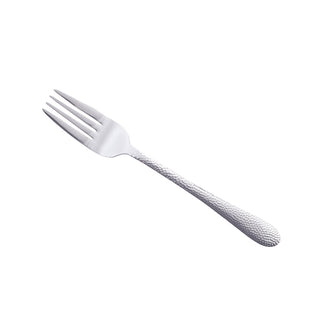 Stainless Steel Table Fork with Hammered Handle Polished Finish, 195mm (Pack of 12)