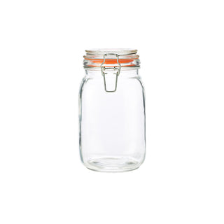 Clear Glass Terrine Storage Jars with Airtight Clip Lids – 1L, 1.5L & 2L Round Food Storage Containers (Pack of 6)