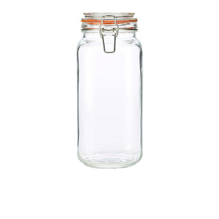 Clear Glass Terrine Storage Jars with Airtight Clip Lids – 1L, 1.5L & 2L Round Food Storage Containers (Pack of 6)