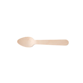 Wooden Mini Teaspoons – 4.25" (11cm) Birch Wood, Splinter-Free Disposable Spoons