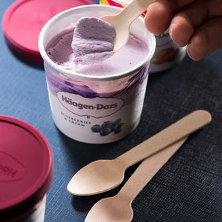 Wooden Mini Teaspoons – 4.25" (11cm) Birch Wood, Splinter-Free Disposable Spoons