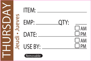 Pack Of 500 THURSDAY Day Label 50 x 75mm