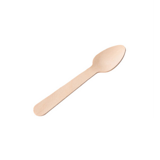 Wooden Mini Teaspoons – 4.25" (11cm) Birch Wood, Splinter-Free Disposable Spoons