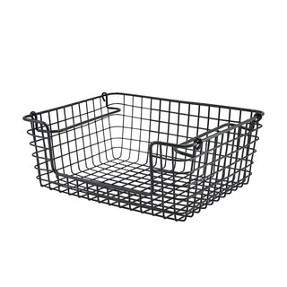 Black Wire Open-Sided Display Basket GN 1/2 – 31.5×25.5×12cm Coated Steel Basket