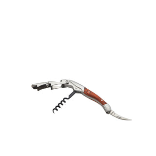Wooden Handle Waiter’s Friend Corkscrew – Deluxe Stainless Steel Double-Hinged Wine Bottle Opener for Hospitality
