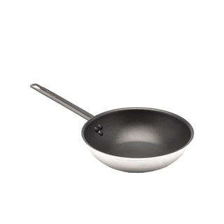 Aluminium Non Stick Flat Base Wok 30cm - 30×8.2cm Strong Riveted Handle Set of 1