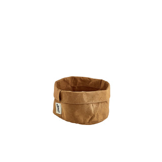 Brown Washable Paper Bag - Serve Bread, Small Baked Goods, Snacks – 13cm Diameter x 10cm Height