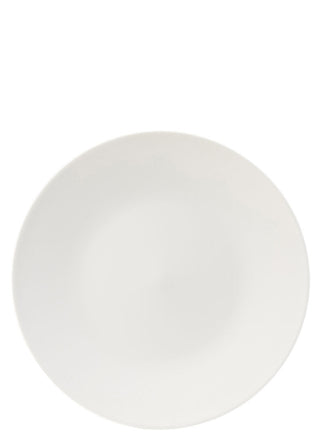White Ceramic Round Serving Plates - Set of 6, Anton Black Fine China Collection Dinner Plates, Dishwasher Safe (21cm, 27cm, 30cm)