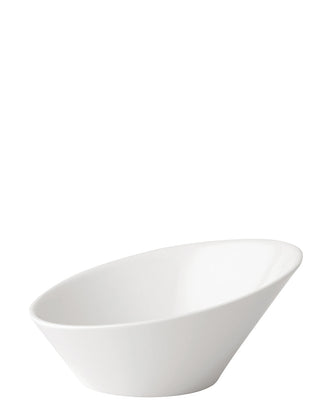 Anton B Classic White Elipse Bevel Bowls – Fine China Ceramic Elliptical Serving & Presentation Bowls, 8.25" / 10", Box of 6