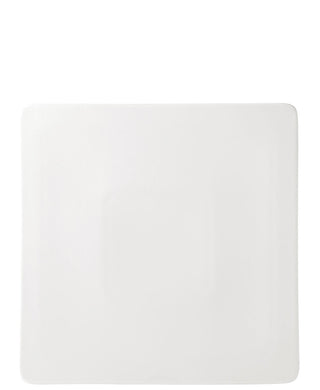 Anton B White Plateau Square Plates – Fine China Ceramic Dinner & Serving Plates, 9" (23cm), Box of 6