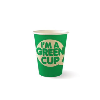 Pack Of 1000 12oz Single Wall Aqueous Lined "I'm a Green Cup"