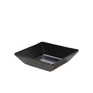 Luna Stoneware Black Square Bowl 17.5cm Modern Tableware Serving Bowl - Pack of 6