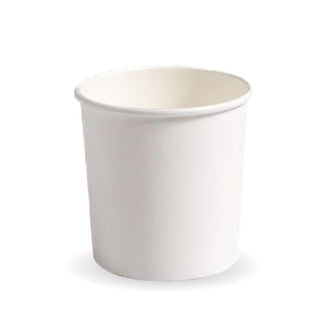 Pack Of 500 26oz White BioBowls/Soup Containers with PLA Coating