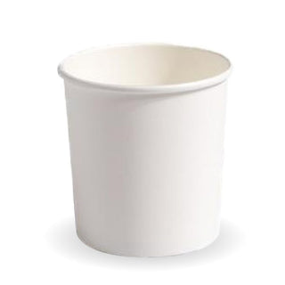 Pack Of 500 32oz White BioBowls/Soup Containers with PLA Coating