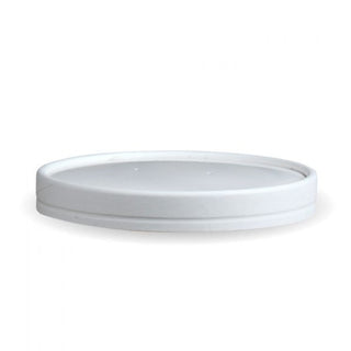 Pack Of 500 118mm White PLA Lined Paper Lids To Fit 26/32oz BioBowls/Soup Containers