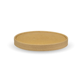 Pack Of 500 97mm Kraft PLA Lined Paper Lids To Fit 16oz BioBowls/Soup Containers