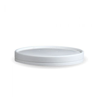 Pack Of 500 97mm White PLA Lined Paper Lids To Fit 16oz BioBowls/Soup Containers