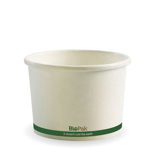 Pack Of 500 550ml/16oz White Paper PLA-Lined BioBowls