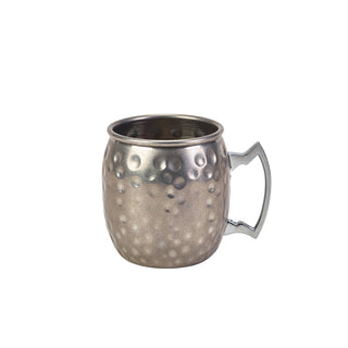 Vintage Hammered Barrel Mug 40cl 9x8.5cm Stainless Steel & Zinc Alloy Drinking Mug 1Pcs