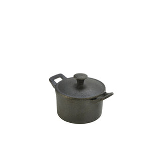 6pcs Mini Cast Iron Casserole Dish with Lid Black Stockpot Induction Oven Safe for Braising, Stews, Roasting, Bread Baking - 14oz/ 23oz