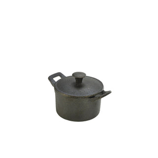 6pcs Mini Cast Iron Casserole Dish with Lid Black Stockpot Induction Oven Safe for Braising, Stews, Roasting, Bread Baking - 14oz/ 23oz