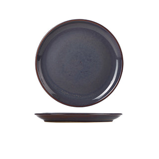Rustic Blue Coupe Plate 19cm/24cm/27.5cm Stoneware Dining Table Service Plate Set 6