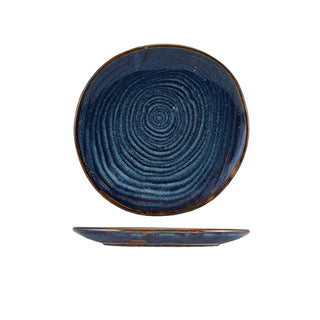 Porcelain Terra Organic Plate Aqua Blue/Grey 21cm/25cm/28.5cm Each Size Set of 6