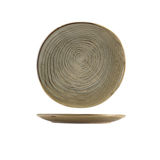 Porcelain Terra Organic Plate Aqua Blue/Grey 21cm/25cm/28.5cm Each Size Set of 6