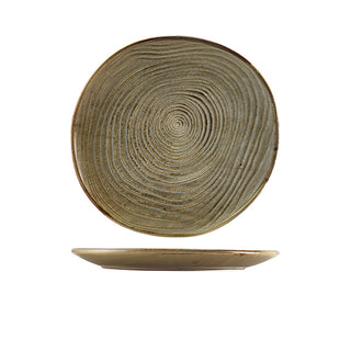 Porcelain Terra Organic Plate Aqua Blue/Grey 21cm/25cm/28.5cm Each Size Set of 6