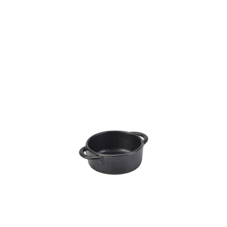 6pcs Casserole Dish Black Forged Stoneware Small 6oz Stock Pot, Dishwasher Safe, Microwave and Oven Use