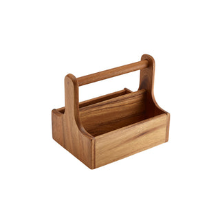 Table Caddy Medium & Small Dark/Black/White Wooden Acacia Wood Countertop Organiser 1Pcs