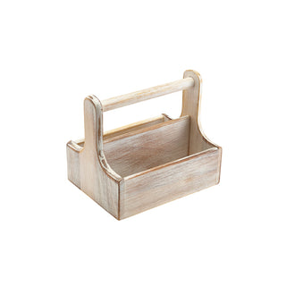 Table Caddy Medium & Small Dark/Black/White Wooden Acacia Wood Countertop Organiser 1Pcs