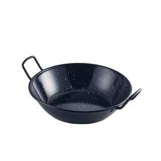 Black Enamel Dish Durable Steel Dish with Enamel Coating Serving Baking Food Presentation