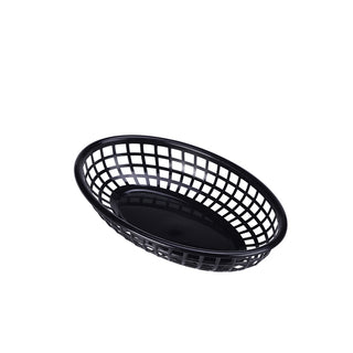 Fast Food Basket 23.5x15.4cm Black/Red Plastic Polypropylene Stackable Serving Basket Set 6